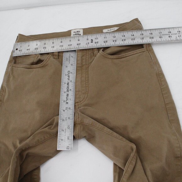 Flint and tinder pants mens 30 L29 chino flat front slim fit beige cotton blend - Picture 6 of 13